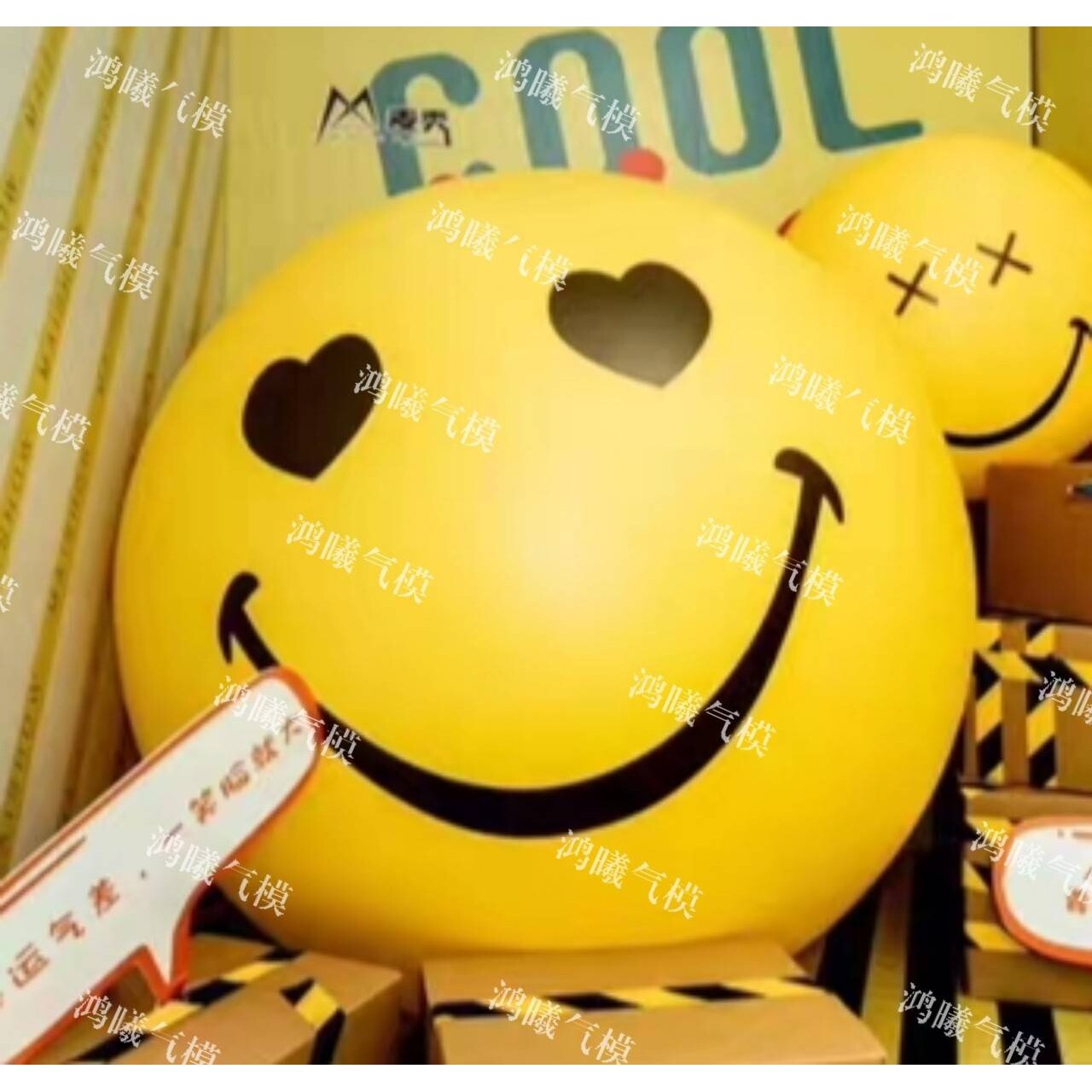 笑脸气模表情包pvc充气笑脸球emoji黄色卡通气模酒吧夜店气氛道具