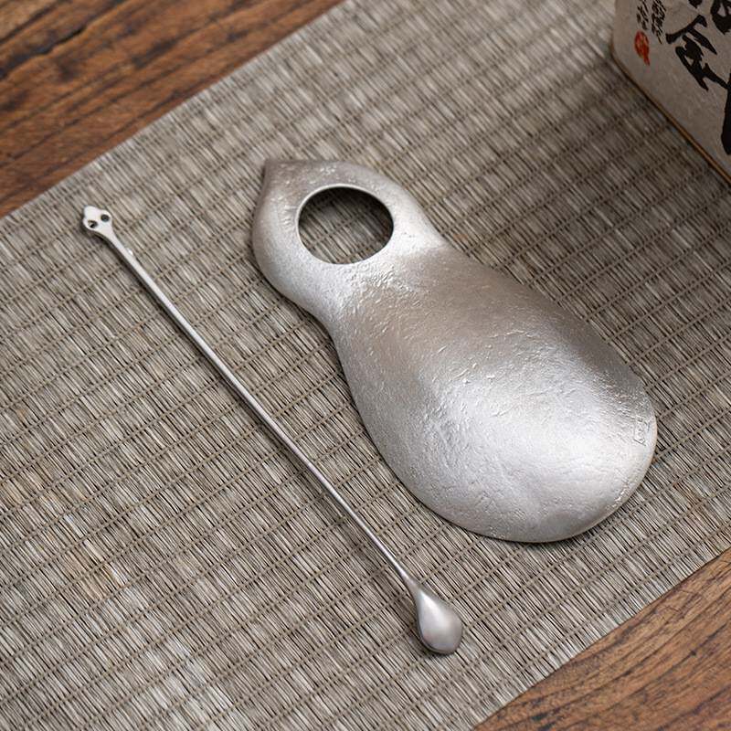纯锡茶则手工茶匙茶铲茶道六君子茶荷茶赏家用取茶器锡制葫芦茶则