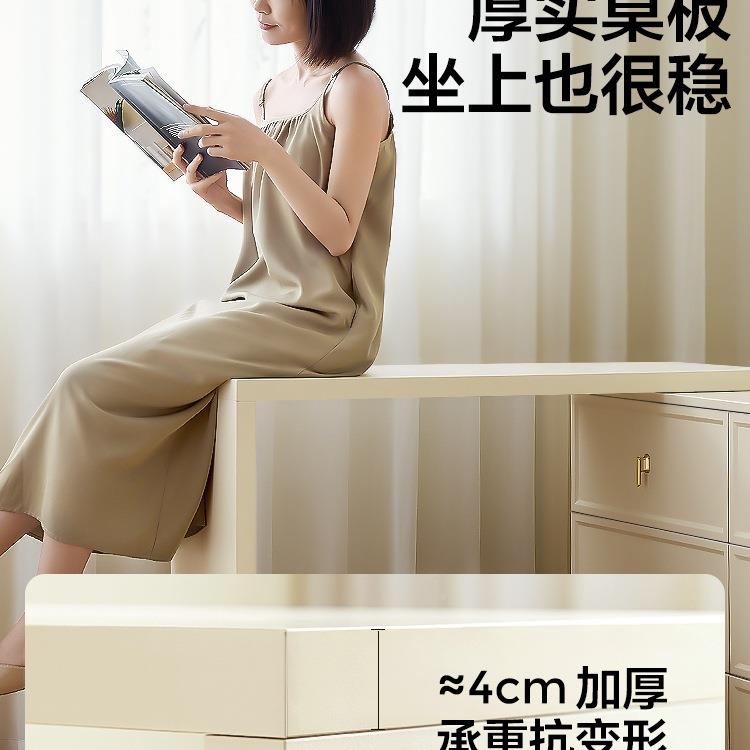 轻化妆桌妆台斗柜一体法奢式主卧床室尾柜书桌家梳具木988业家装