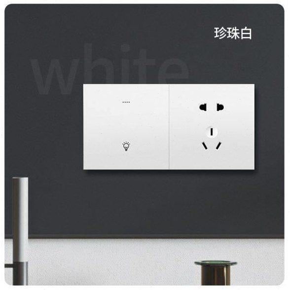 开关插座面板86型暗装家用错位一开带五孔黑色USB灰色16A空调插座