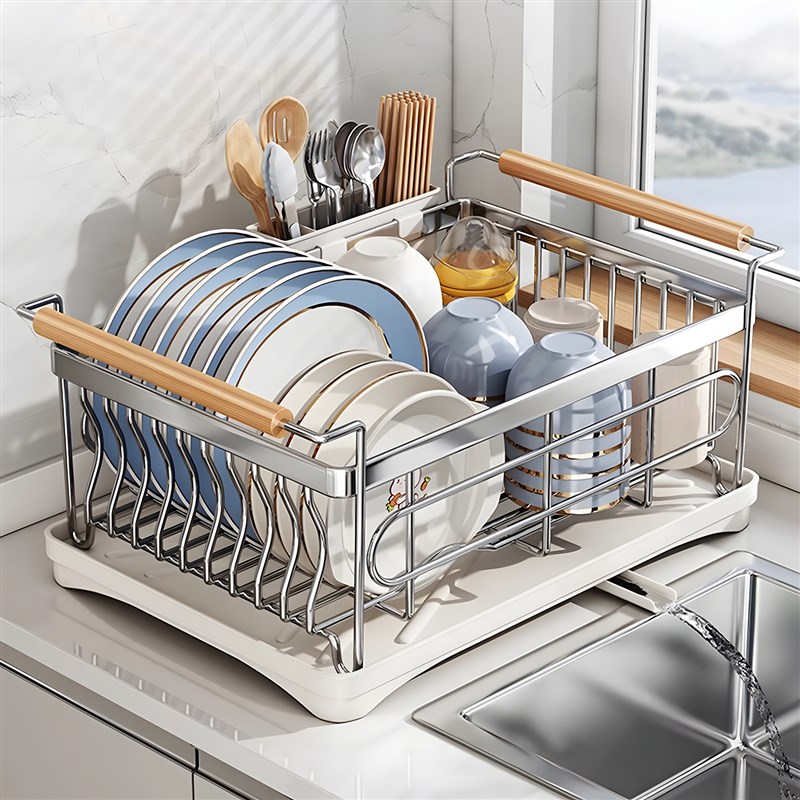 Madobrs碗架碗碟收纳架不锈钢厨房置物架沥水篮放碗筷碗盘沥水架