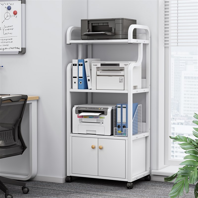 办公室打印机小置物架落地多层可移D动桌下文件收纳架复印机专用