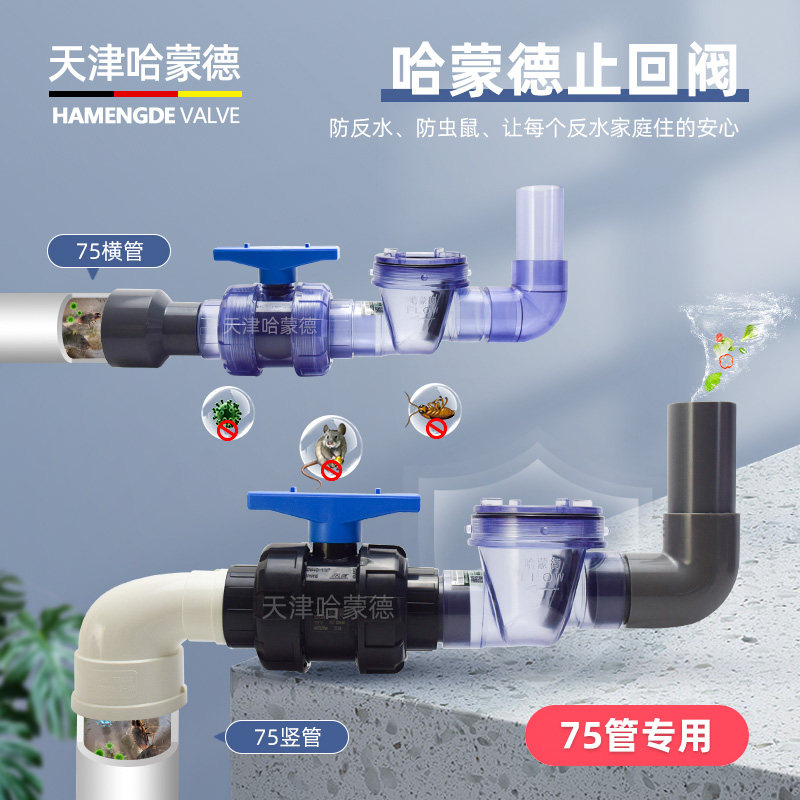 哈蒙德止逆阀75防反水止回阀厨房专用下水道排水管逆止阀pvc管 阀,农机/农具/农膜,灌溉工具,淘宝优惠券,粉丝福利购,淘宝优惠卷