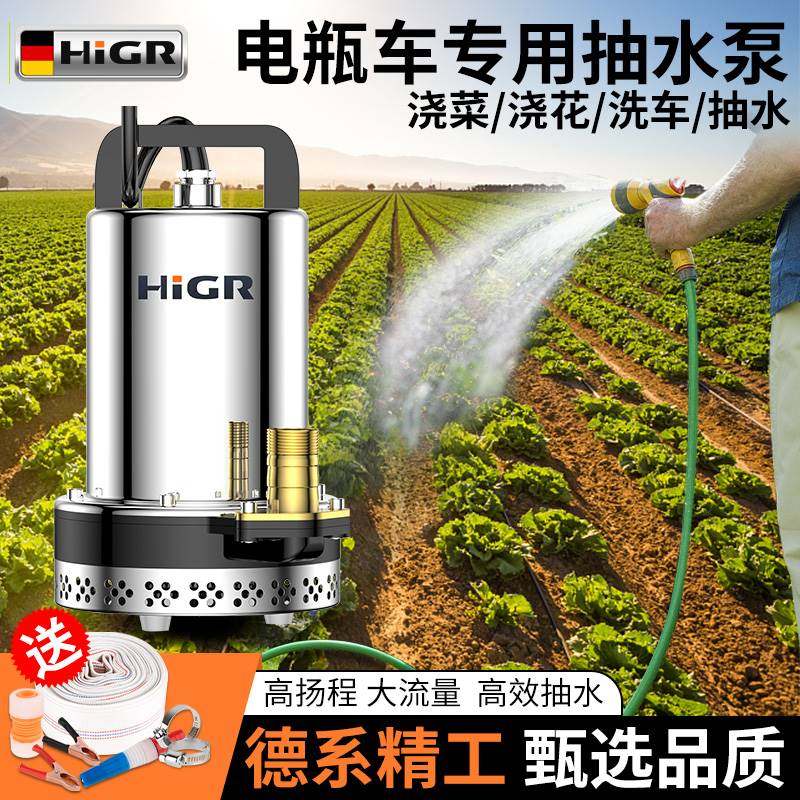 直流潜水泵12V抽水机24V48V60V伏电动车电瓶车农用小型家用抽水泵
