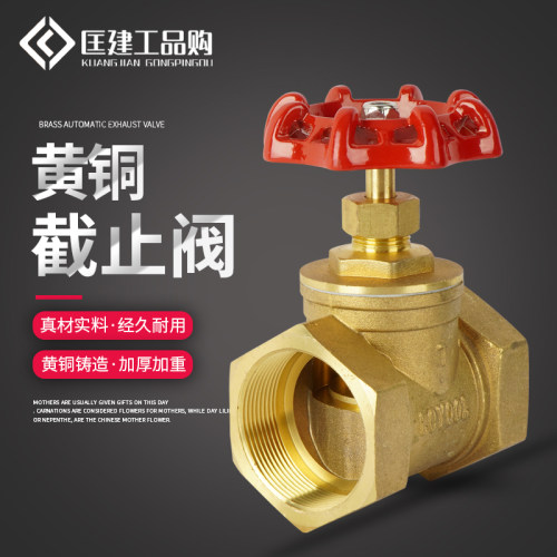 铜截止阀水管阀门水表开关黄铜加厚工程专用DN15/20/25/32/40/50