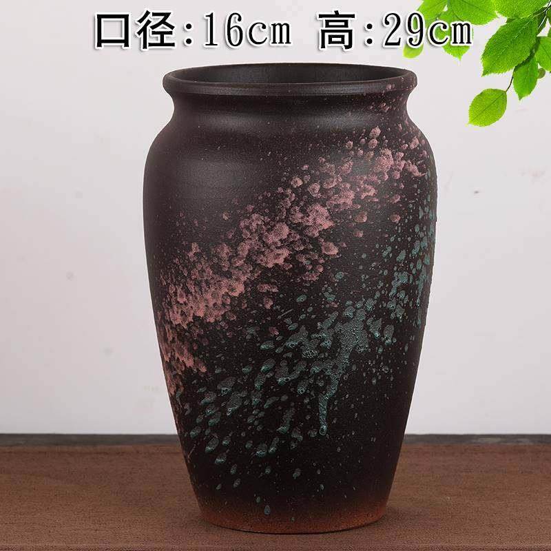 茉莉花专用花盆粗陶多肉花盆手工老堆主人高大绿色花盆家庭办公室
