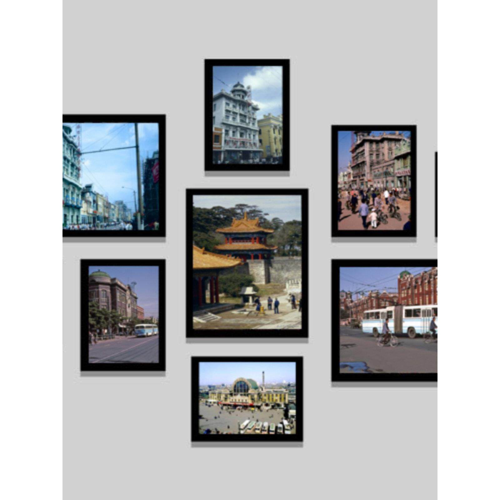 天津辽宁沈阳老照片民国挂画民俗人物建筑黑白摄影饭店餐厅装饰画