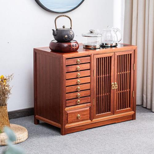 花梨木餐边柜新中式沙发边柜客厅靠墙柜子储物柜实木泡茶台茶水柜