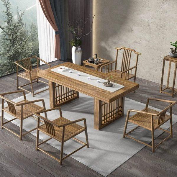 新中式大板茶桌椅组合实木干泡台公室功夫简约泡茶台禅意原木色,商业/办公家具,茶台/茶桌,淘宝优惠券,粉丝福利购,淘宝优惠卷