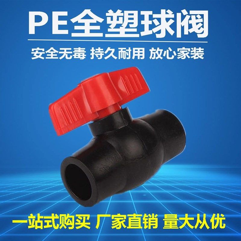 PE全塑球阀20 25 32 40 50 63PE塑料阀门4分6分开关热熔阀门黑色,农用物资,苗木固定器/支撑器,淘宝优惠券,粉丝福利购,淘宝优惠卷