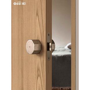 格奥琦「适度」无下圈圆球形锁卧室门中古风旋钮无钥匙诧寂风门锁
