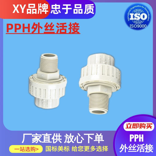PPH外丝活接PP单外牙活接由令外螺纹活接 DN15202532405063