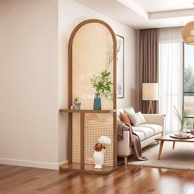 复客古藤编屏风隔IOP断厅入户玄风关遮物挡可移动座屏实木置花架