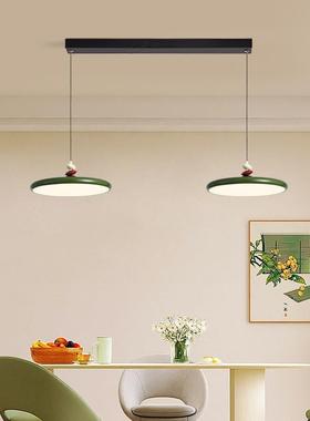 现代简约14581护眼飞碟厅灯飞盘豆卧室餐吊灯家餐用奶油桌风M中山