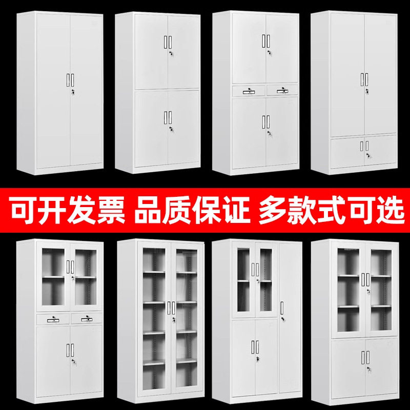 钢制文件柜办公室档案柜资料凭证柜收纳铁皮柜矮柜带锁储物更衣柜