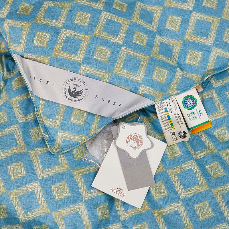 双层印花全棉单边羽绒被被壳静音不跑绒半成品送工具自己充绒被壳