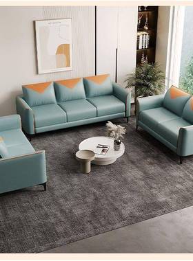 新yz-*4566息小户型布艺双沙发人客厅沙发现代简款约服装店休区接