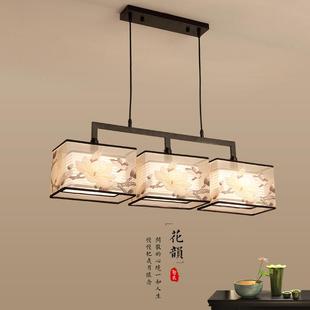 新中式 设计茶室 餐厅中吊灯中国风5816长l形ed酒师吧台简约现代式