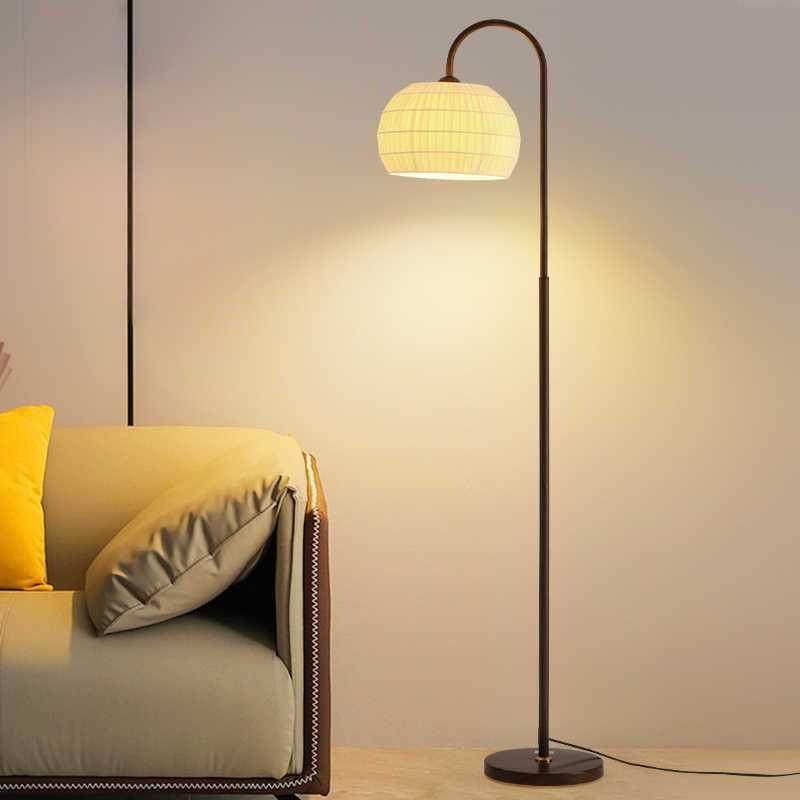 落复饰古风氛围落地灯客厅沙发室复古亚782麻布艺装床头地卧灯中