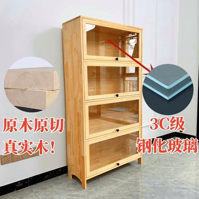 柜WLH书斗柜收纳柜示纯实木带门架玻璃门展柜书架绘本儿童学