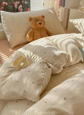 款云上感双层纱超柔裸睡新件级学生宿舍UPR下铺床单被套三件套四