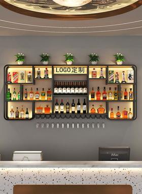 餐柜厅壁酒柜展示店光铺简约WHZ挂墙上红酒架子酒吧发铁艺酒架展