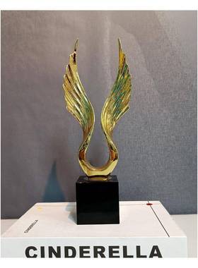 跨境大鹏展小翅大现代简约摆展宏图创意家居件客厅办JY-CB695公酒