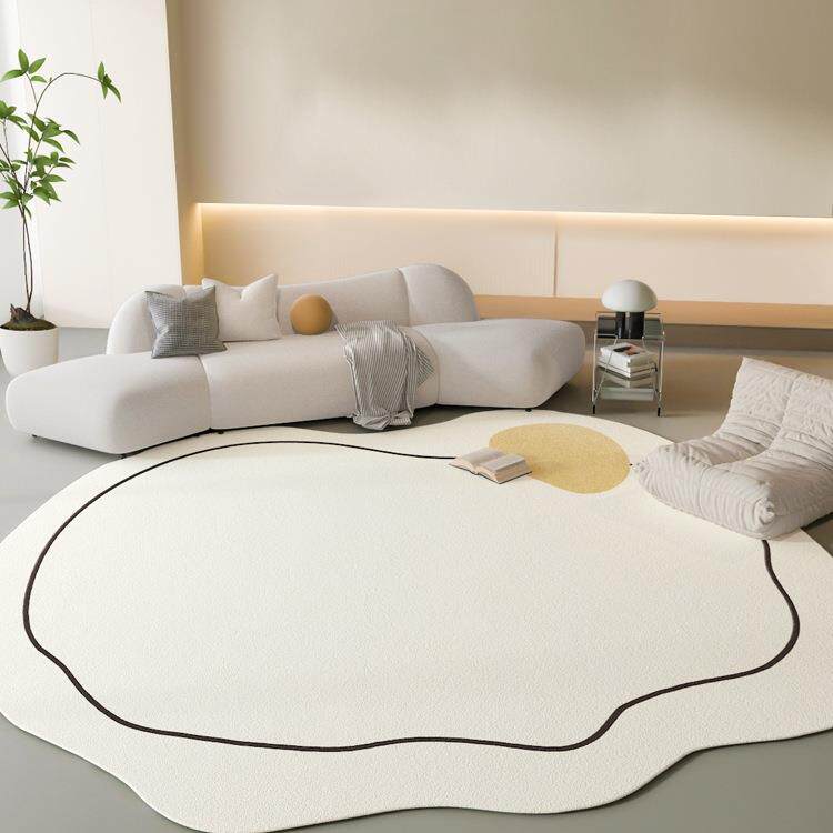 异垫形不规则地毯发客轻奢沙茶F97TS8S5几毯卧室床边地毯家用奶油