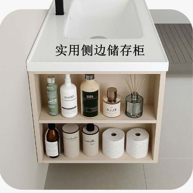 A9L蜂窝铝带侧柜浴室柜组合陶瓷一体盆卫生间太空铝洗手洗脸盆洗