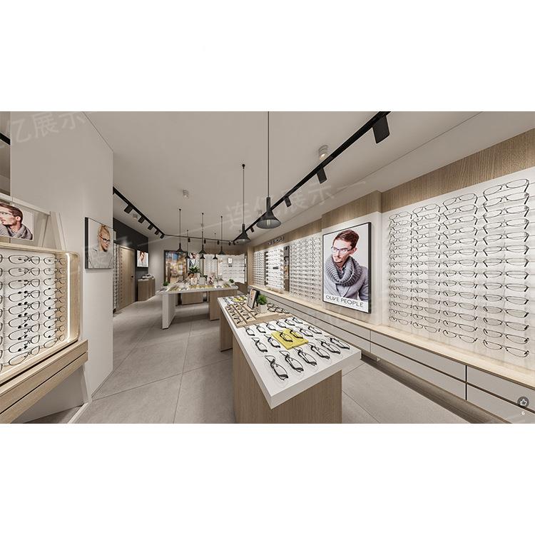 眼整店输出眼镜展柜靠墙木店584制展示柜带抽屉近视眼镜展示镜架
