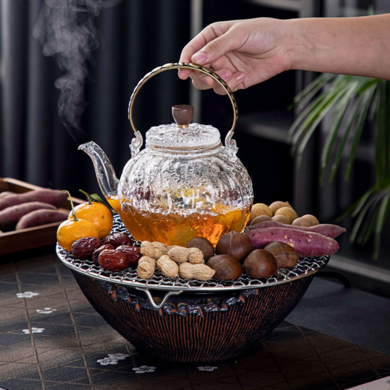 围炉煮茶配件室内家用茶壶网红全一套装备器具烤茶套装烤火碳炭炉