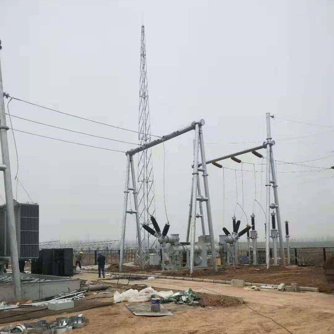 电站厂架构升压站龙实变门架体工制作安装构架UOW避雷针设备支架