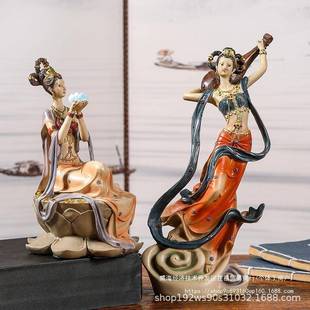 敦端煌天摆件古典女中国风客厅仙书架电视SUM柜飞新中式 饰高工 装