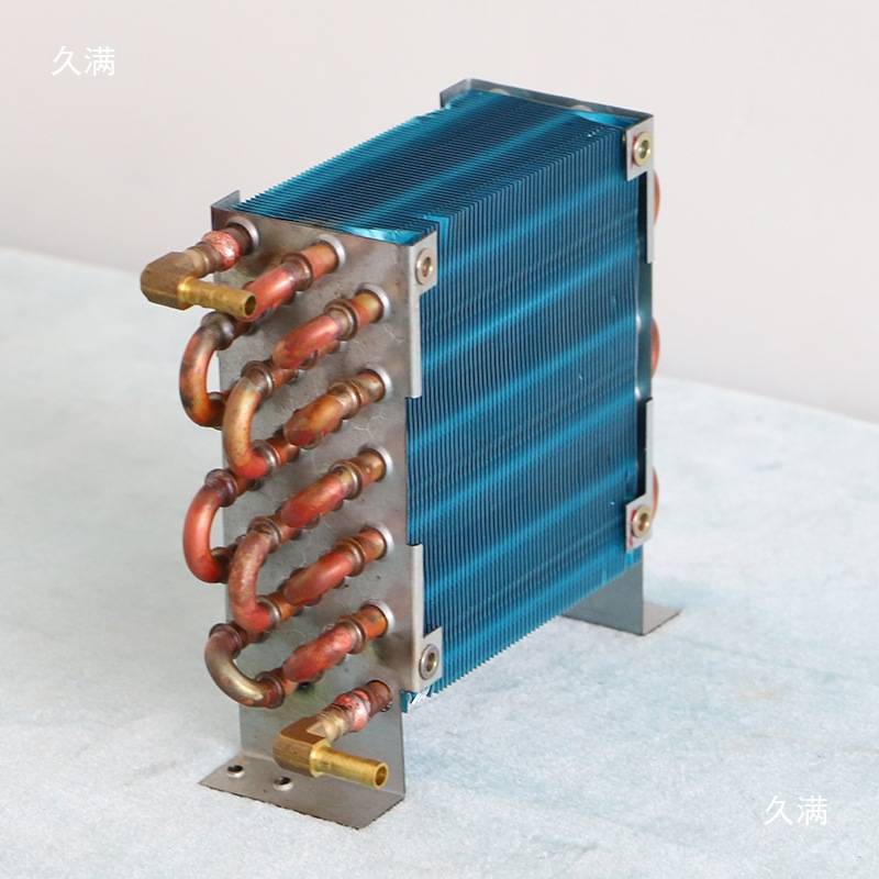 CP4X6X120散热器带接头带宝塔接头铜管翅片水冷散热器冷凝器