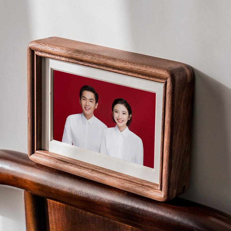 木收质框摆台结婚证藏框6412寸78寸艺术相照实装裱框洗照片做成相