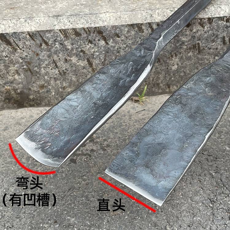 撬棍直锹长镐头扁凿手工锻打洞铲铁锹户外加力杆翘棒挖坑挖土撬树