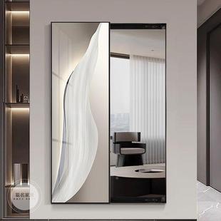 全身镜子装饰画平移门遮式挡隐形开门隐形穿可衣镜关778玄装饰画