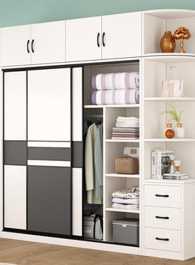 衣柜用卧室实木拉门简约现代家52009童收纳柜子出儿租房转角简易