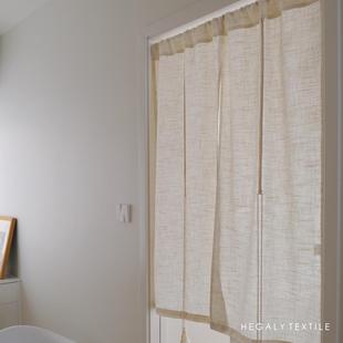 H帘EGALY分片门F96TM887帘亚麻系绳浅色半帘出厨租屋米隔断房窗帘