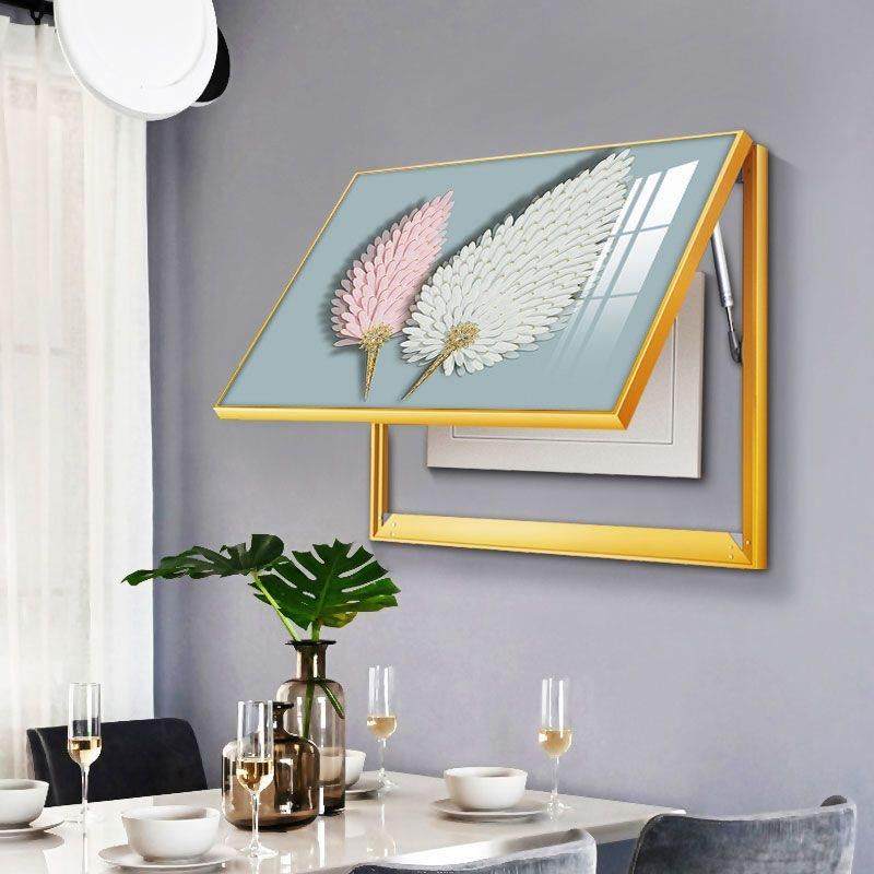 电表电箱画装饰现代DNQ轻羽毛奢晶瓷网络盒遮挡箱可配箱挂画横款,家居饰品,现代装饰画,淘宝优惠券,粉丝福利购,淘宝优惠卷