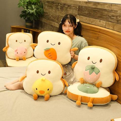 吐被两司面包抱枕子用办垫公室护腰靠午睡KKTSBZT2枕头三合一暖手