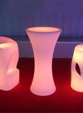 L582ED发光小蛮腰台T桌椅KV清吧高脚桌椅户吧外活展动览发光高脚