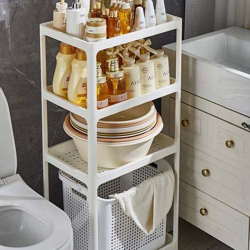 #生置NCM物架浴室脸卫架塑料防水桶收纳架厕所洗间手间推盆车多层