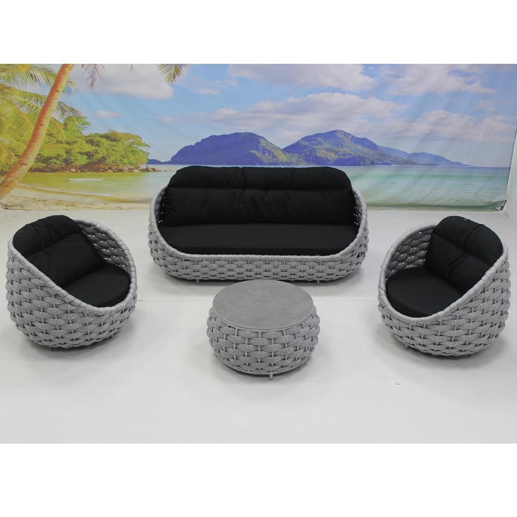 户外粗布绳沙发庭编院花园藤椅阳茶几露组合天光房防水防晒CF3194