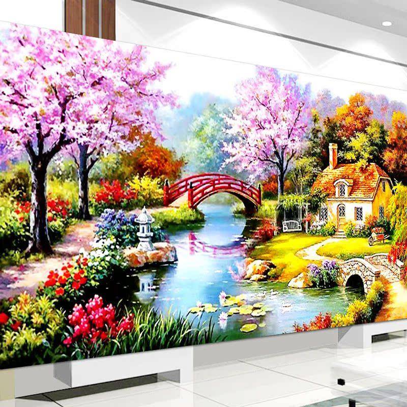 5Y式A1十字202绣5新款大F76TTS5M幅客时尚大气欧山水画风景梦幻田