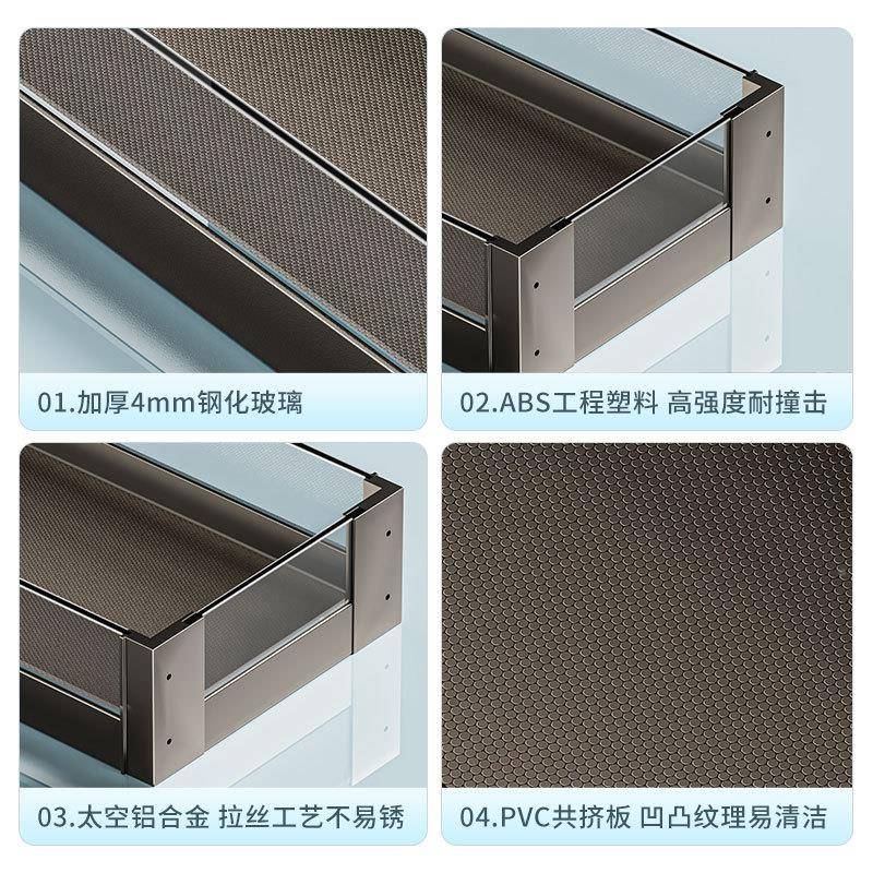 置调柜味调料拉篮厨橱房柜抽屉式4内抽拉式物架收纳篮子