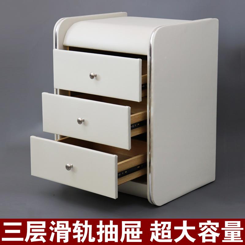 皮床头柜三层储包超软高60m简约现代整装床边窄迷你加414c锁物柜