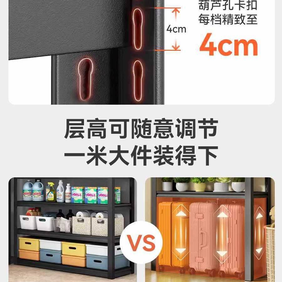 家用货架多层置物架落地储藏间阳台杂物整理行李箱收纳下空钢架子