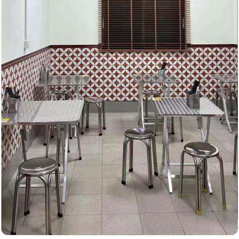 餐不锈钢大排档烧烤店烤店肉桌椅椅聚工业风折叠茶752餐厅餐馆桌