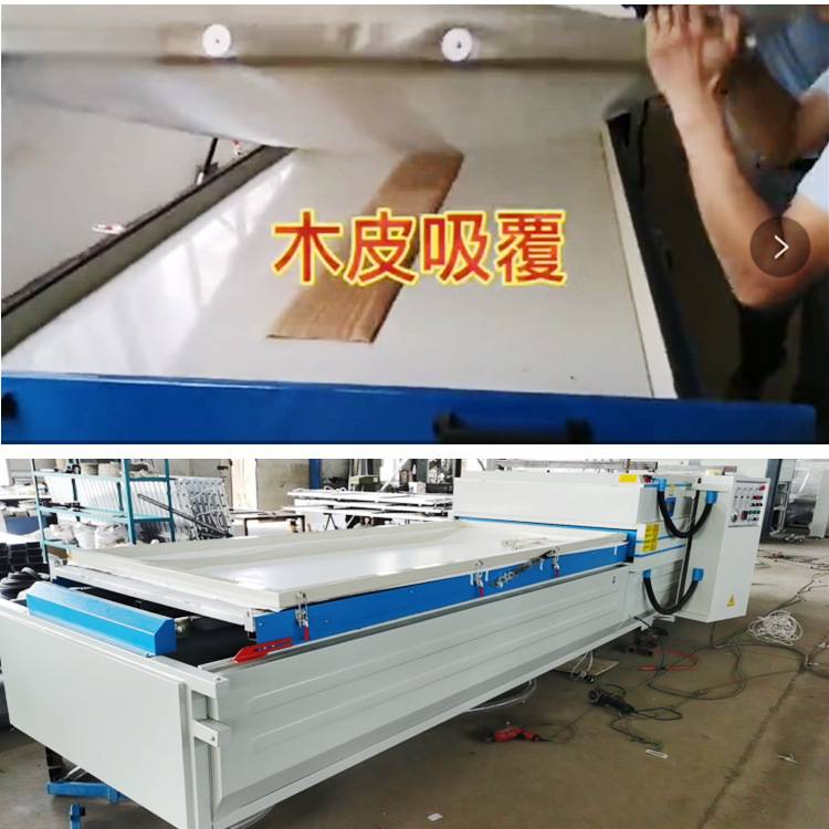 软包橱柜门热转印真空覆膜机 皮革海绵墙布吸塑机 自动进出仓